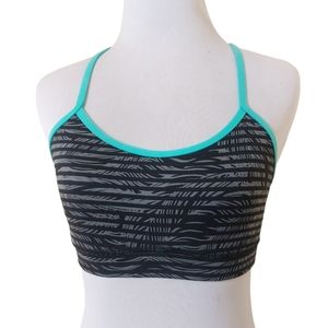 Lululemon Athletica Abstract Grey & Teal Womens Active Sports Workout Bra